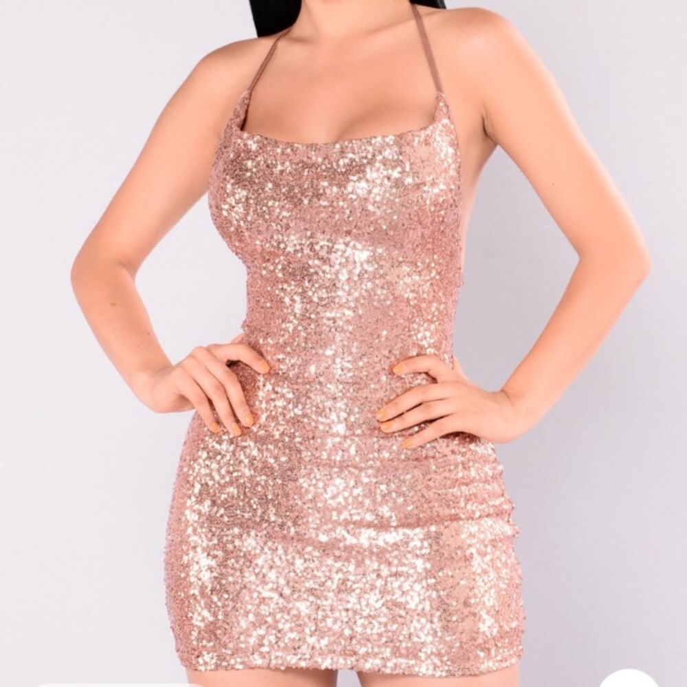 Rose Gold Sequin MiniDress - Picture 10 of 10